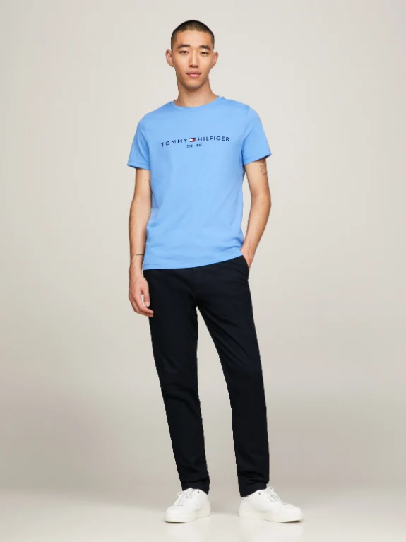 Tommy Hilfiger - Men's Organic Cotton Chest Logo T-Shirt Blue / M