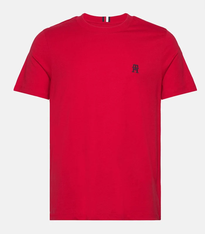 Tommy Hilfiger - Men's Monogram Embroidery Crew Neck T-Shirt Bright Red / XXL