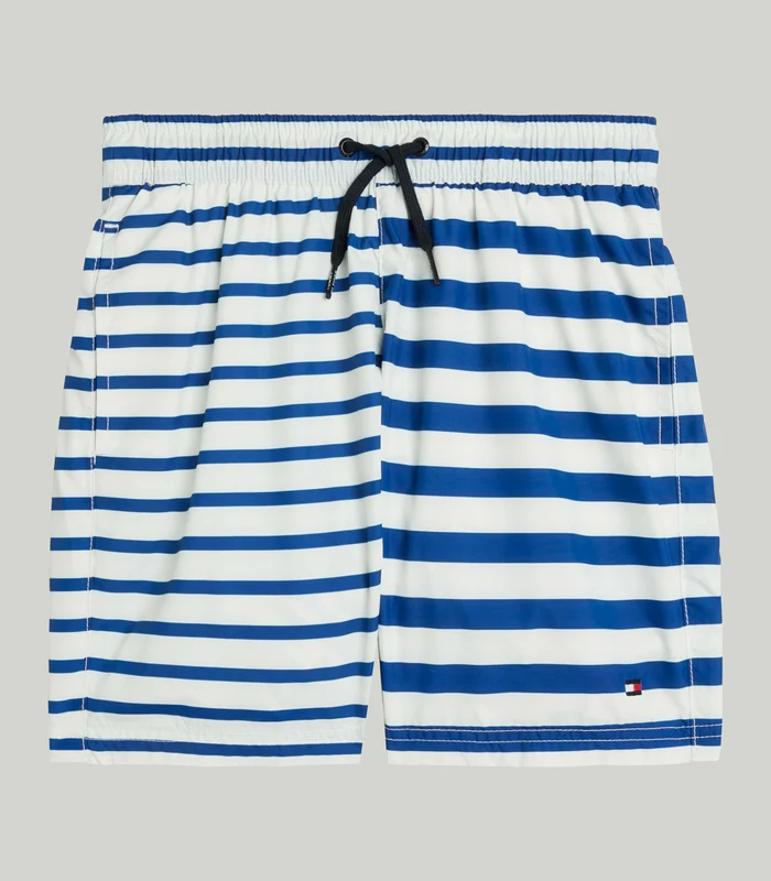 Tommy Hilfiger - Boy's Essential Print Mid Length Swim Shorts White / 12-14