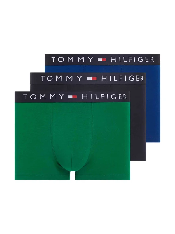Tommy Hilfiger - Men's 3 Pack Original Logo Waistband Trunks Multi Color 4 / XL