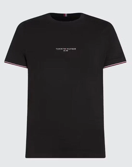 Tommy Hilfiger Mens Tipped Slim Fit T-Shirt Black / 2XL