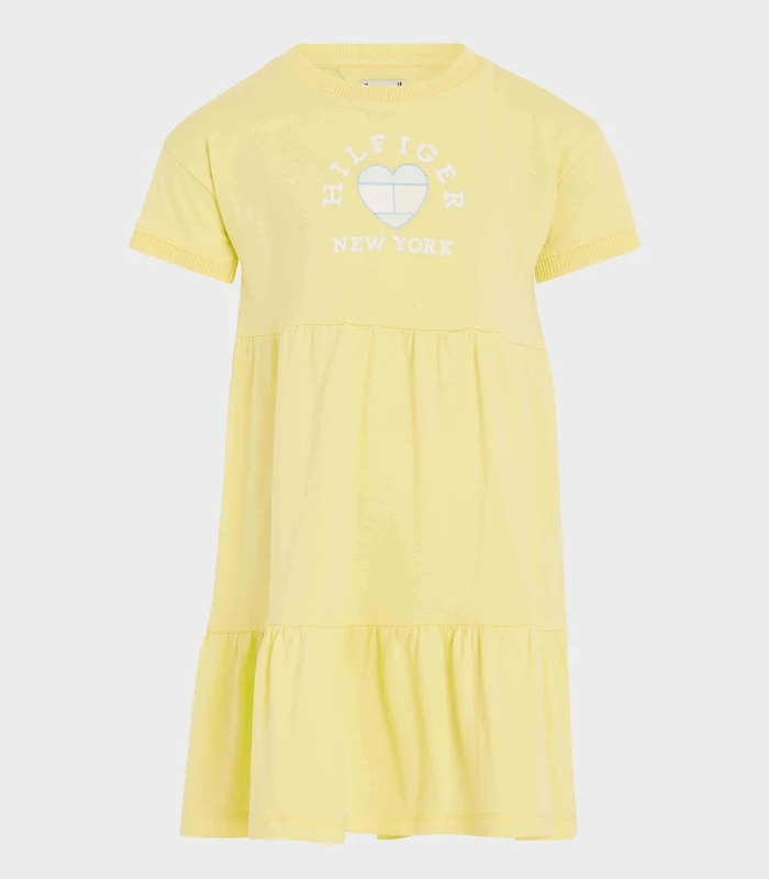 Tommy Hilfiger - Girls Heart Tiered Dress Light Yellow / 8