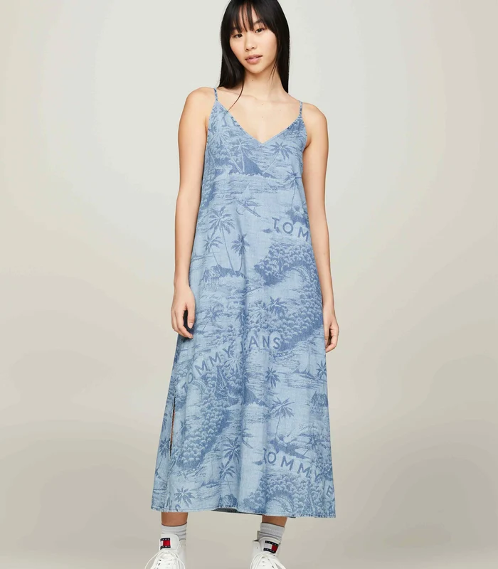 Tommy Hilfiger Jeans - Laser Chambray Maxi Dress Blue / M