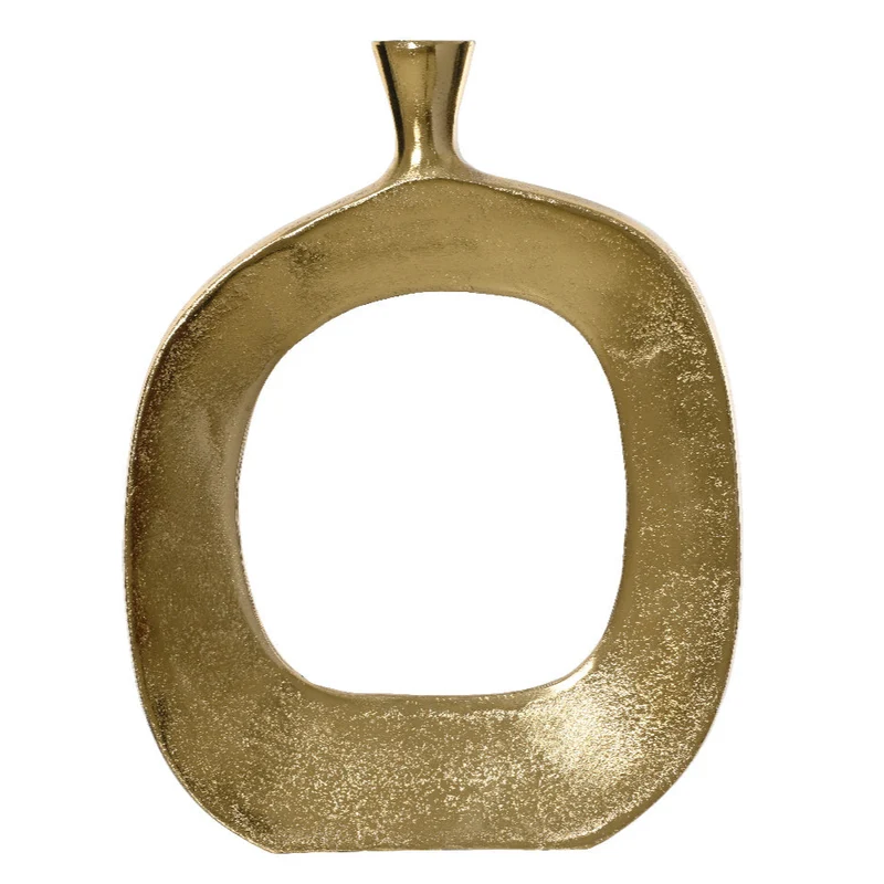 Vasi in alluminio per decorazioni floreali da interno e esterno, colore oro 30 cm