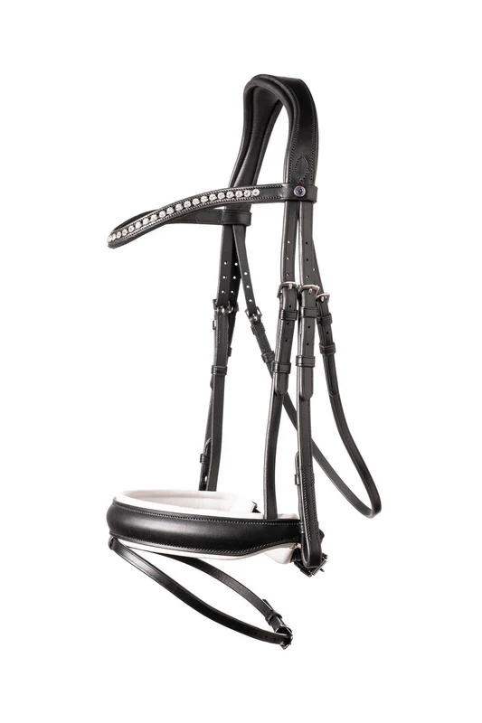 Verden Large Crank Noseband Bridle Black/Black-White WB