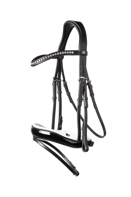 Rotterdam Large Patent Crank Bridle Black/Black-White WB