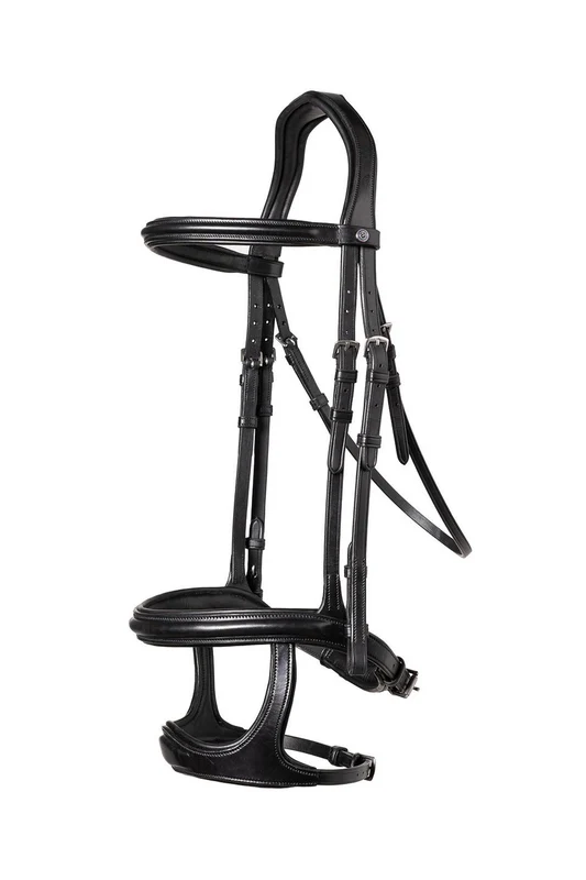 Trust Paris Double Noseband Bridle Black/Silver WB
