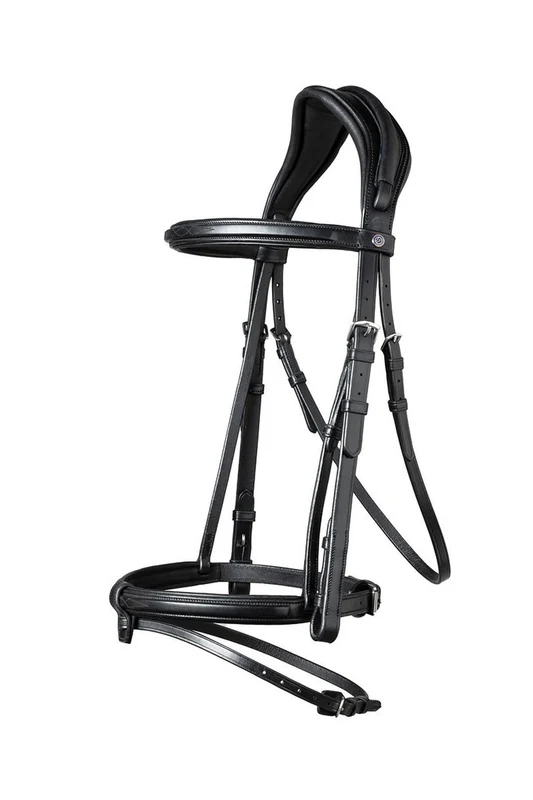 Geneva Combined Noseband Bridle Black/Silver WB