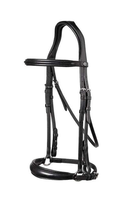 Rome Drop Noseband Bridle Black/Silver WB