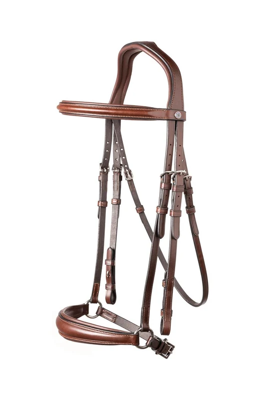 Rome Drop Noseband Bridle Brown/Silver WB