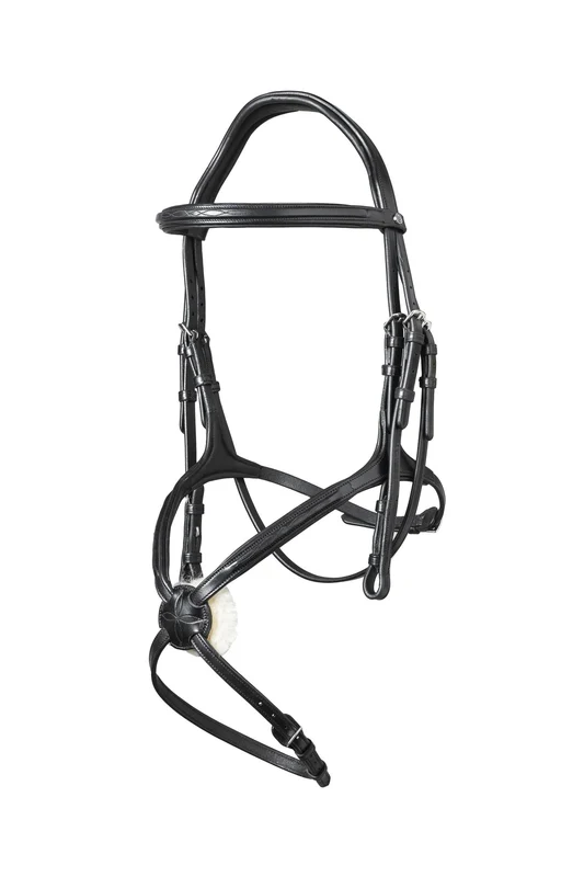 Oslo Mexican Noseband Bridle Black/Silver WB