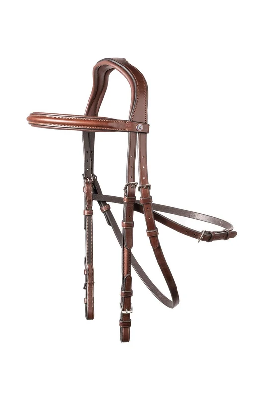 Hickstead Hackamore Bridle Brown/Silver WB