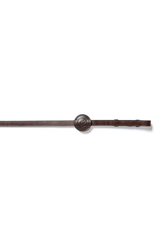 Deauville 5/8inch Web Reins With 9 Stops Brown/Silver WB