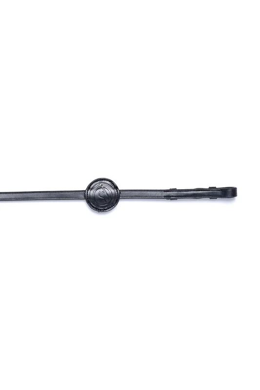 Maastricht 1/2inch Rubber Reins With 7 Stops Black/Silver V