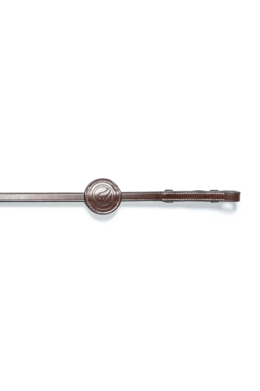 Maastricht 1/2inch Rubber Reins With 7 Stops Brown/Gold V