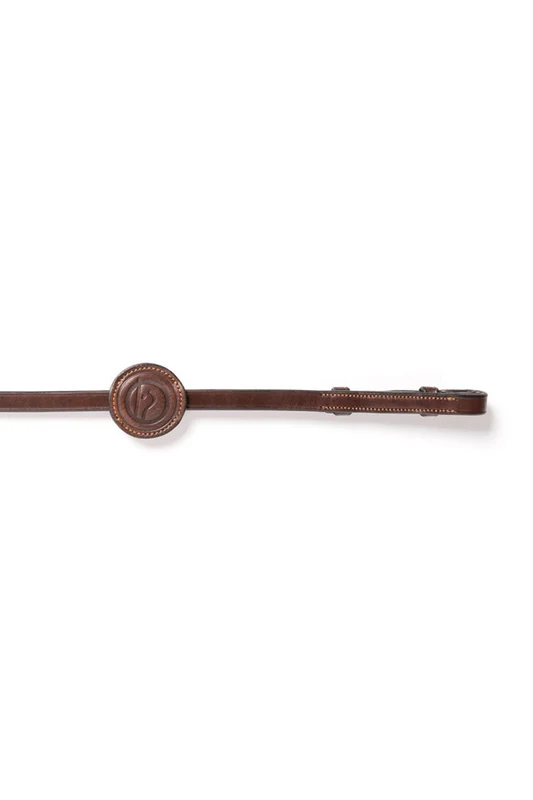 Maastricht 1/2inch Rubber Reins With 7 Stops Brown/Silver WB