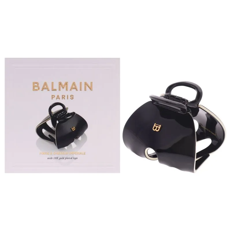 Presilha De Garra Balmain Hair Couture Preto E Branco Média