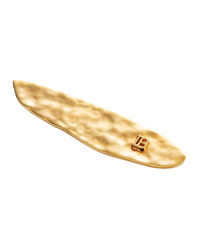 Balmain Foglia Printemps fermaglio per capelli oro — Accessorio capelli