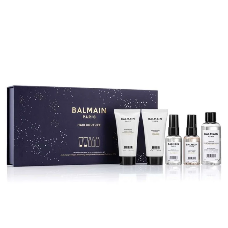 Balmain Professionnel Set shampoo idratante 50 ml + balsamo 50 ml + spray salino 50 ml + elisir idratante argan 100 ml + balsamo senza risciacquo argan 50 ml — Set capelli