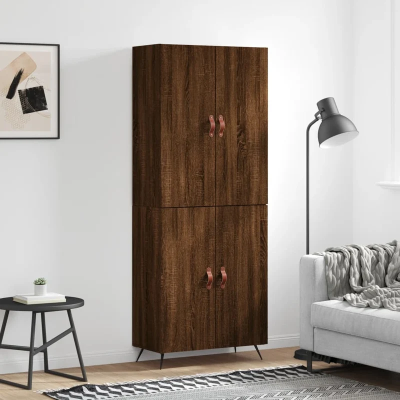 Kaappi ruskea tammi 69,5x34x180 cm tekninen puu