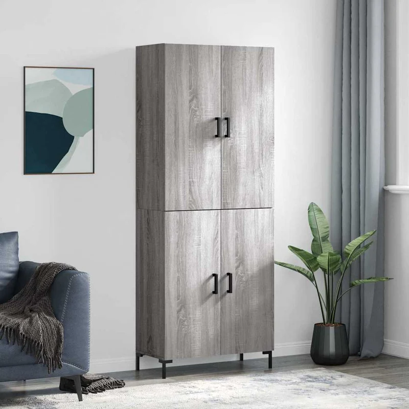 Kaappi harmaa Sonoma 69,5x34x180 cm tekninen puu