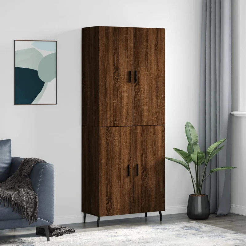 Kaappi ruskea tammi 69,5x34x180 cm tekninen puu
