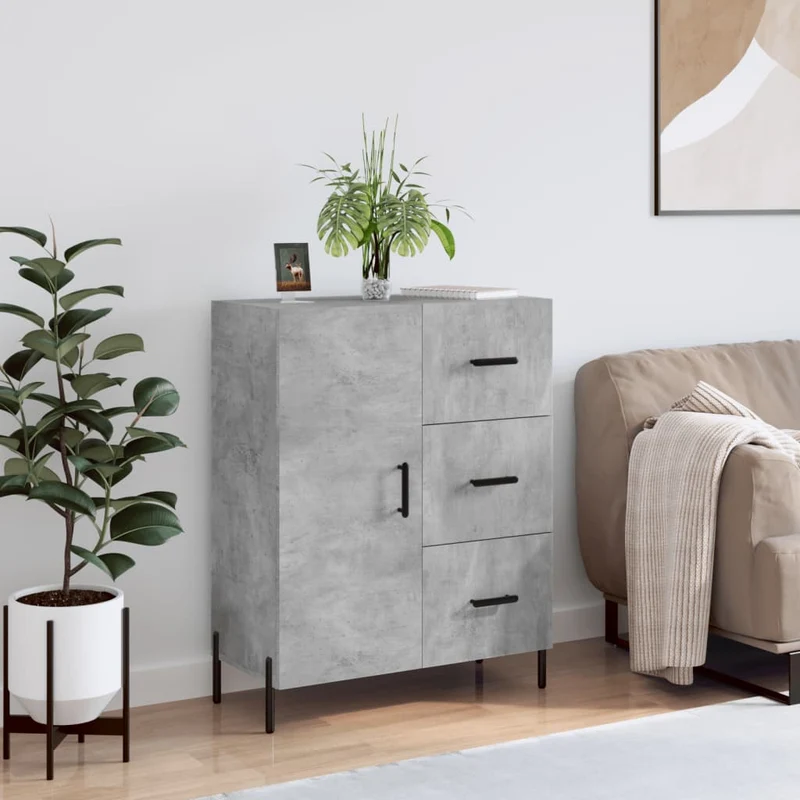 Senkki betoninharmaa 69,5x34x90 cm tekninen puu