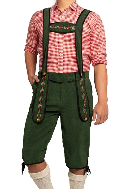 Lederhose Grün Lang mit Bluse XL