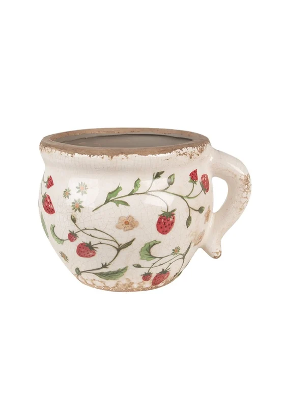 Ceramic Strawberries Indoor Planter With Handle - Multi Multi / One Size