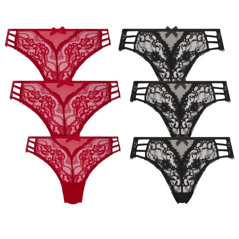 Hunkemöller Belle 6er-Pack Brazilian-Slip, Multi Chili Pepper / S