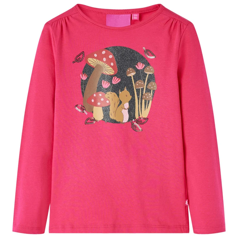 Kindershirt lange mouwen 116 felroze