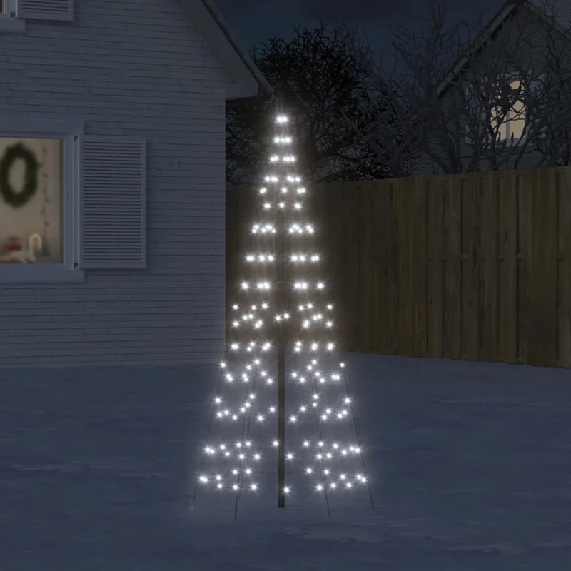 LED kerstboom vlaggenmast 180 cm koud wit