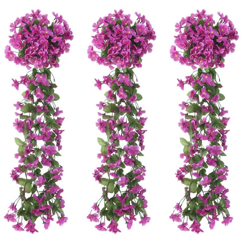 kukkaseppeleet 3 kpl vaalea violetti 85 cm