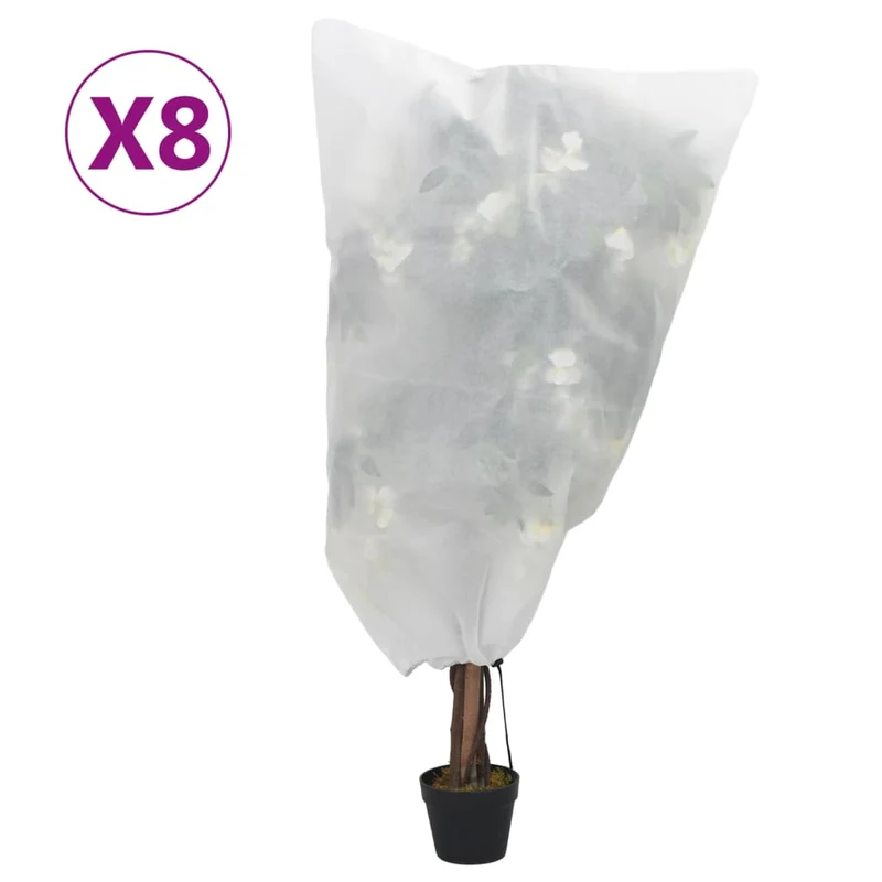 Plantenhoezen 8 st 0,8x1 m wit