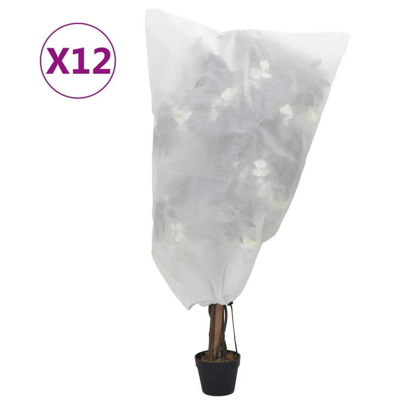 Plantenhoezen 12 st 0,8x1 m wit