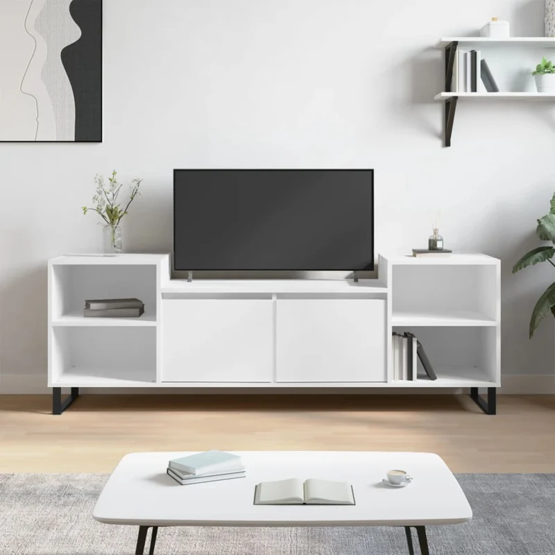 TV-taso valkoinen 160x35x55 cm tekninen puu
