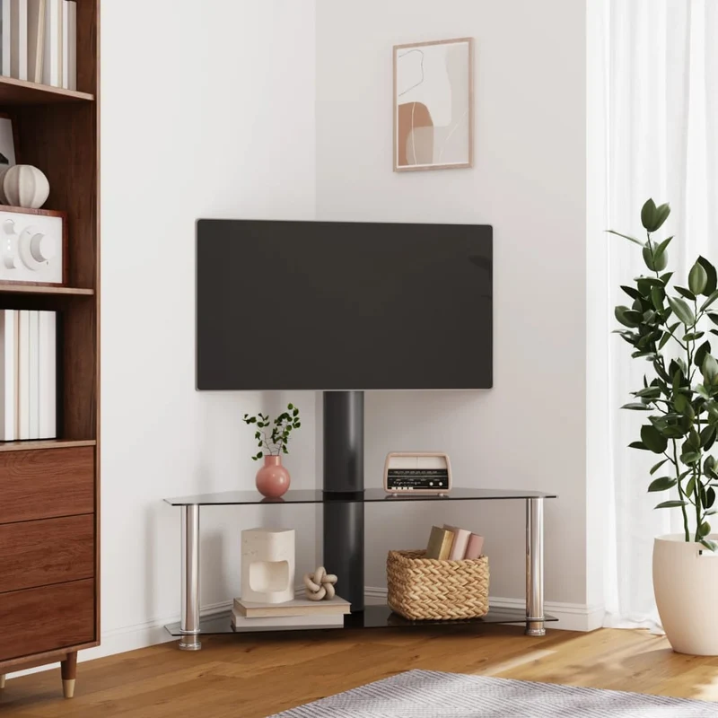 TV-taso kulmaan 2 tasoa 32-70" tv:lle musta ja hopea