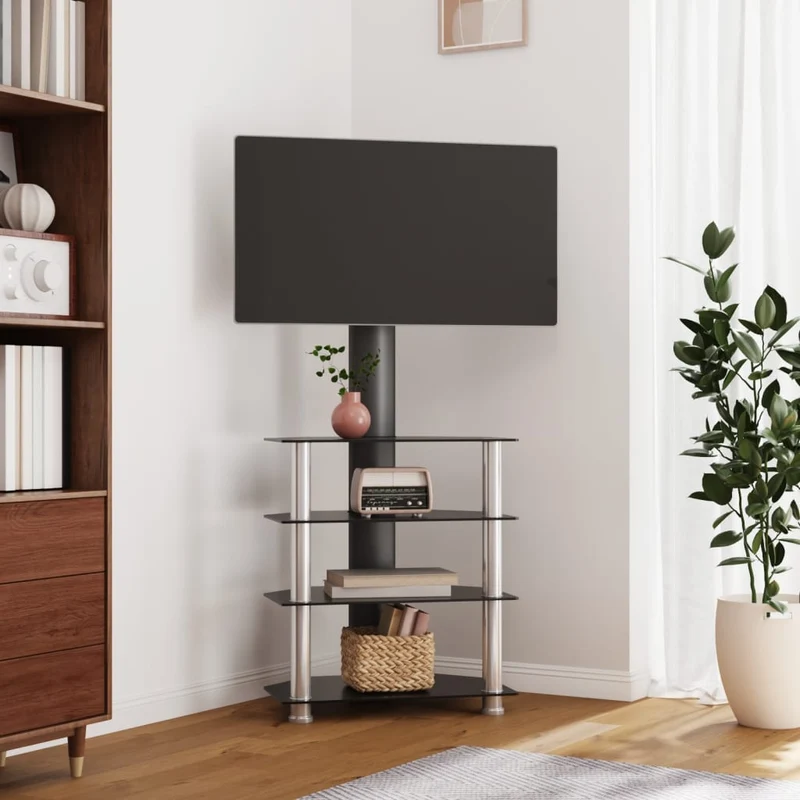 TV-taso kulmaan 4 tasoa 32-70" tv:lle musta ja hopea