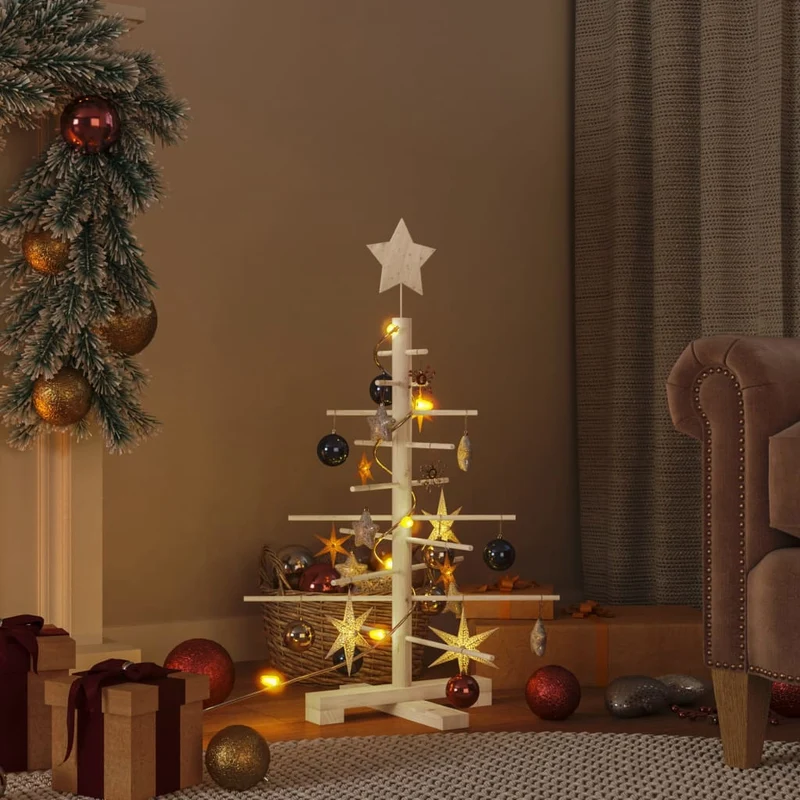 Houten kerstboom 75 cm bamboe grenenhout