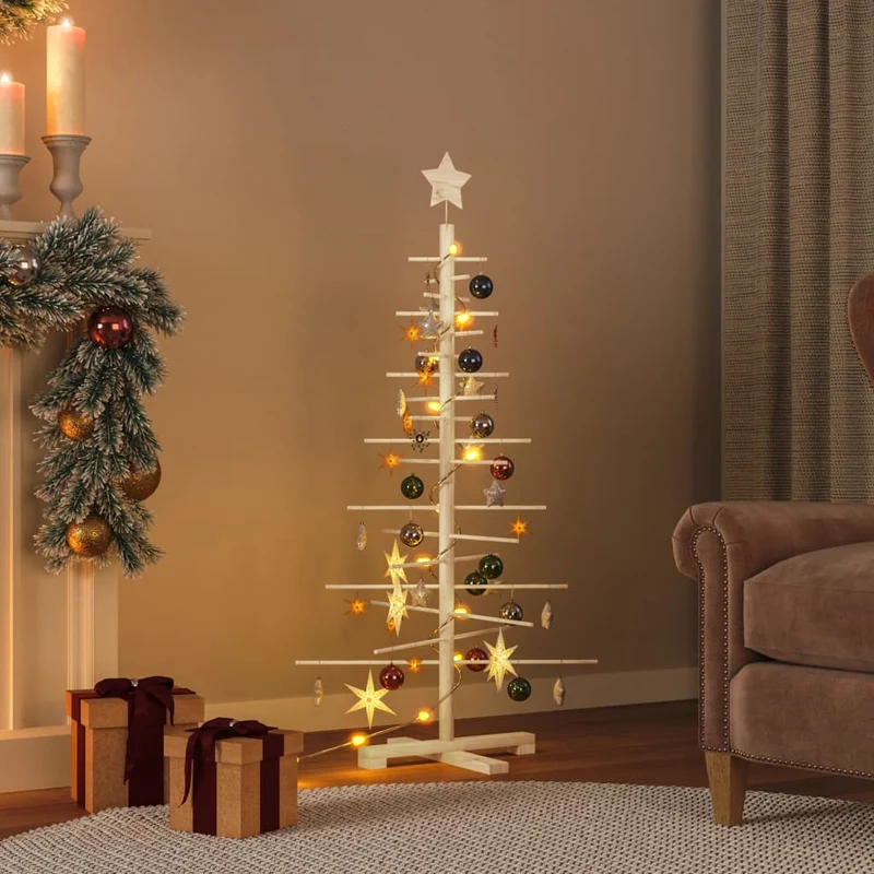 Houten kerstboom 125 cm grenenhout bamboe
