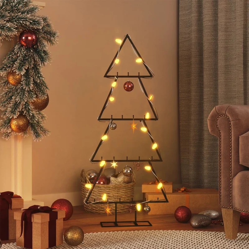 Kerstboom metaal 90 cm zwart
