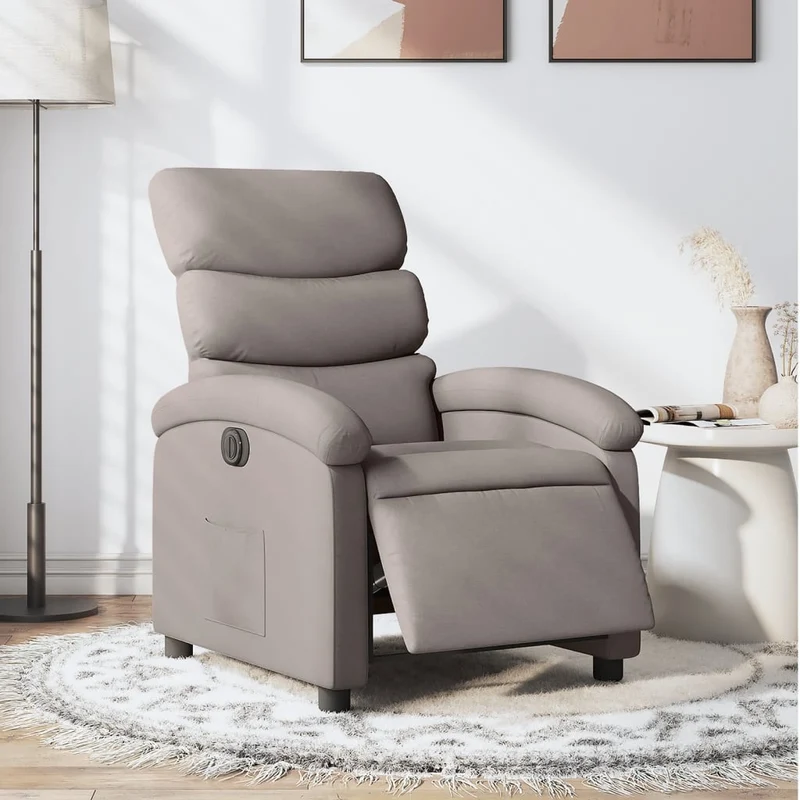 Fauteuil elektrisch verstelbaar stof taupe 70x92x99.5 cm