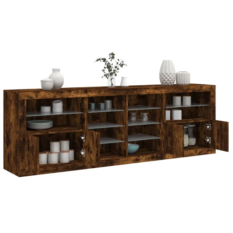 Senkki LED-valoilla savutammi 202x37x67 cm