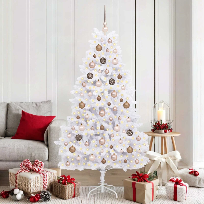 Kunstkerstboom 180 cm PVC staal wit
