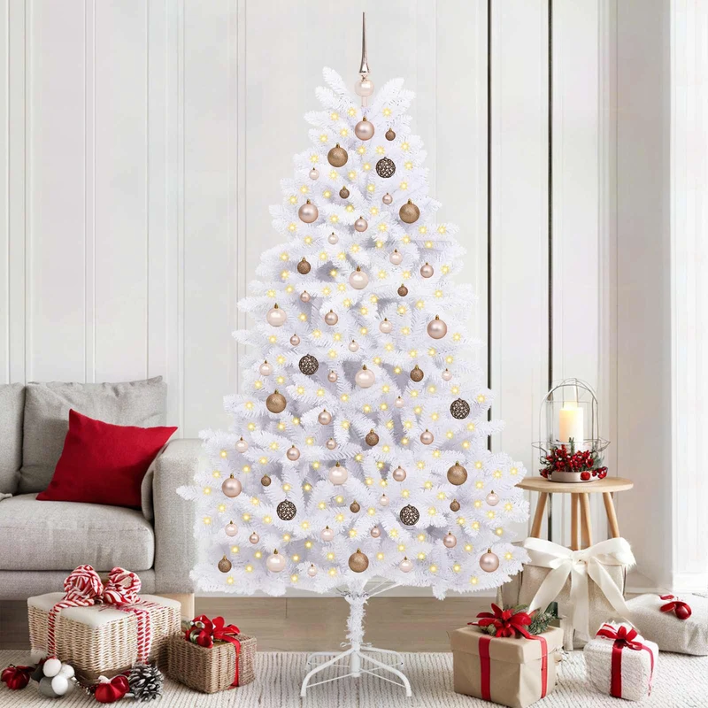 Kunstkerstboom 210 cm wit PVC staal