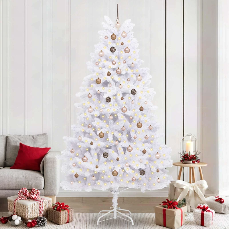 Kunstkerstboom 240 cm wit PVC staal