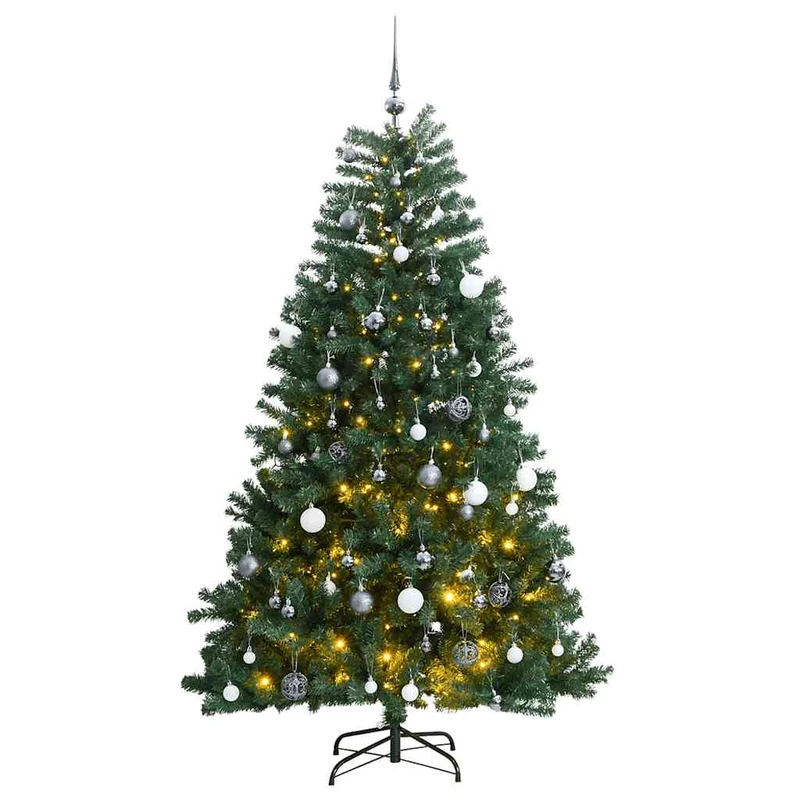 Kunstkerstboom 240 cm met 300 LED's en kerstballen