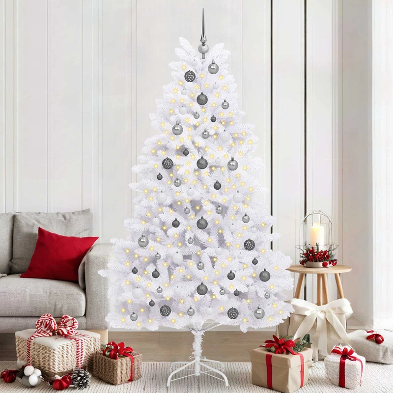 Kunstkerstboom 210 cm wit PVC metaal