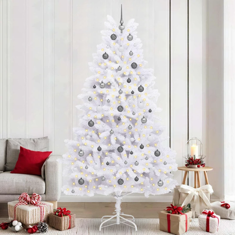 Kunstkerstboom wit 240 cm PVC metaal
