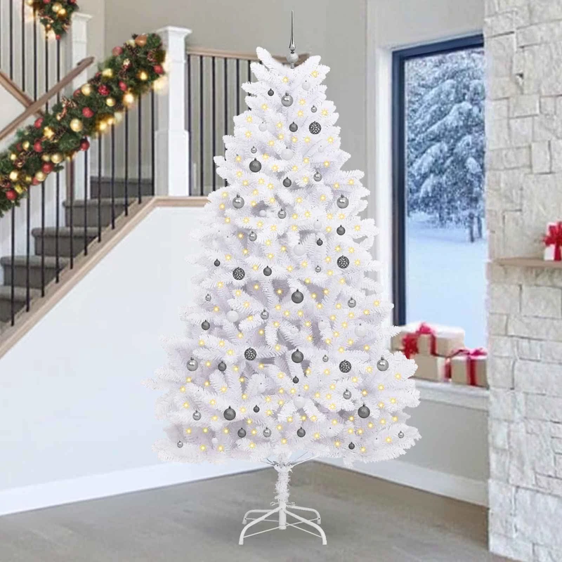 Kunstkerstboom 270 cm wit PVC metaal